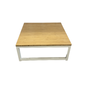 Kubo lounge tafel 70x70cm - Wit/bamboe