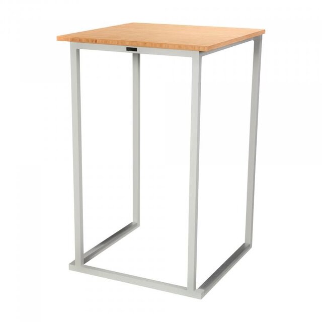 Kubo statafel 70x70cm - Wit/bamboe