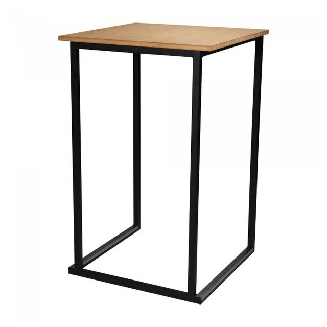 Kubo statafel 70x70cm - Zwart/bamboe