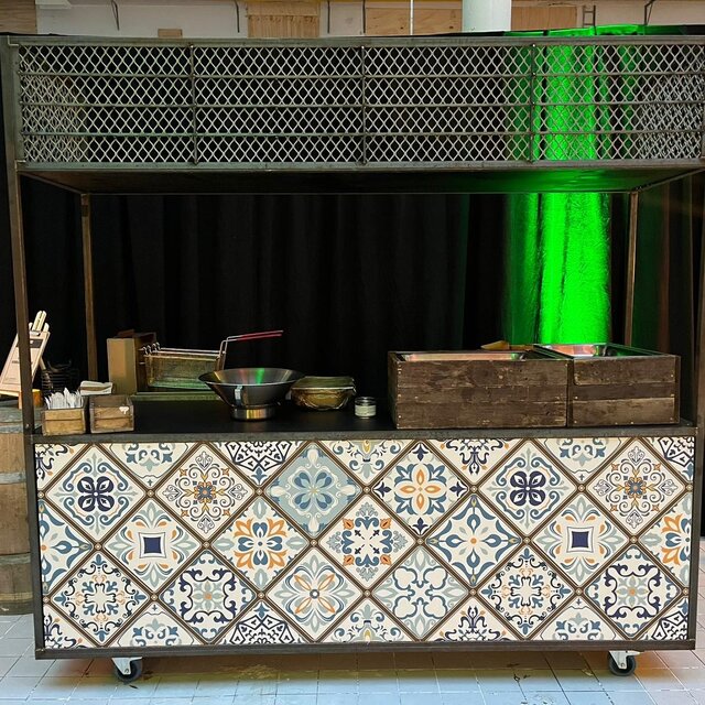 Foodcourt - Staal Portugees tegelmotief