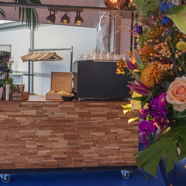 Koffiemeubel - Staal teakhout