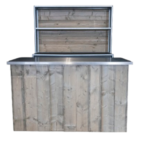 Uitgifteset - Steigerhout met rvs blad