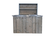 Uitgifteset met spoelbak - Steigerhout met rvs blad Uitgifteset met spoelbak - Steigerhout met rvs blad