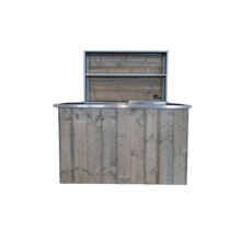Uitgifteset met spoelbak - Steigerhout met rvs blad