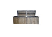 Dubbele uitgifteset - Steigerhout met rvs blad Dubbele uitgifteset - Steigerhout met rvs blad