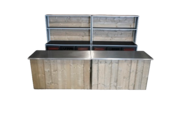 Dubbele uitgifteset - Steigerhout met rvs blad Dubbele uitgifteset - Steigerhout met rvs blad