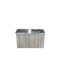Uitgiftebar met spoelbak - Steigerhout met rvs blad