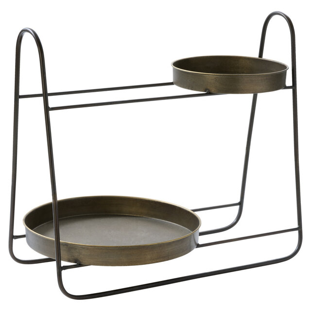 Etagère 2 laags - zwart brons Etagère 2 laags - zwart brons