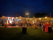 Stretchtent 10x20m - Zand Stretchtent 10x20m - Zand
