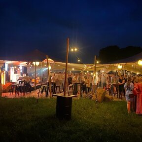Stretchtent 10x20m - Zand