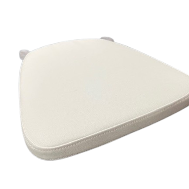 Kussen met klittenband - wit leder