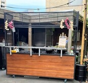 Wokmeubel inclusief 4 wokbranders - Staal bankirai hout