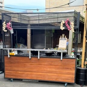 Wokmeubel inclusief 4 wokbranders - Staal bankirai hout