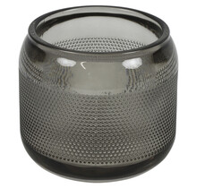 Waxinehouder - grijs glas