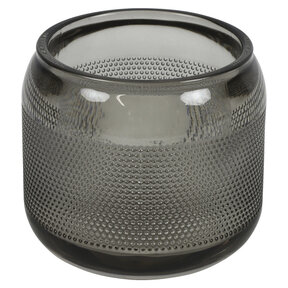 Waxinehouder - grijs glas