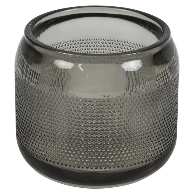 Waxinehouder - grijs glas