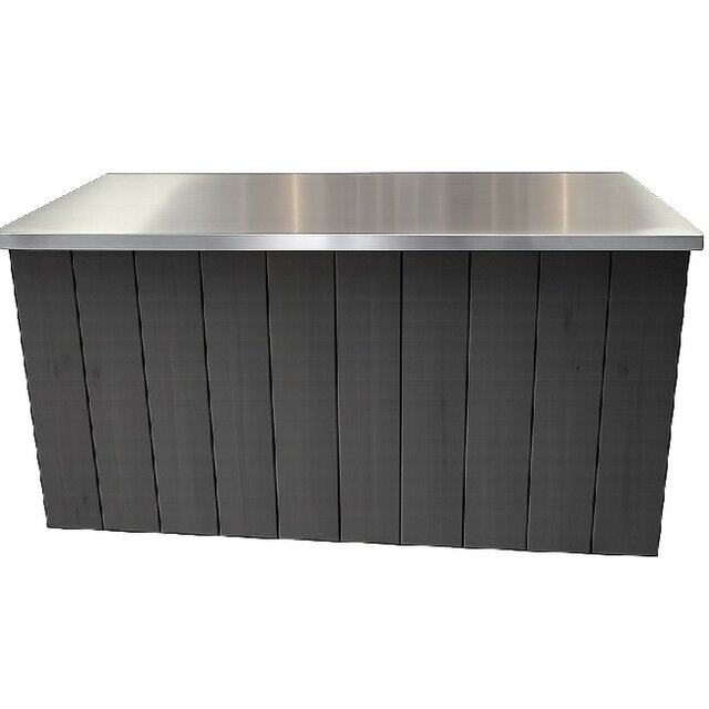 Uitgiftebar - Zwart met rvs blad