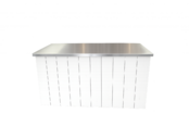 Uitgiftebar - Wit met rvs blad