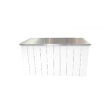 Uitgiftebar - Wit met rvs blad