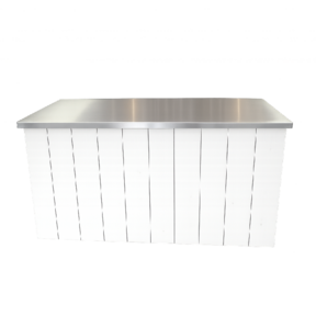 Uitgiftebar - Wit met rvs blad