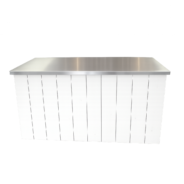 Uitgiftebar - Wit met rvs blad