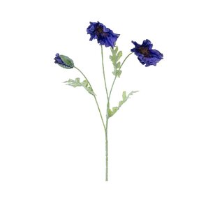 Kunstbloem papaver - blauw