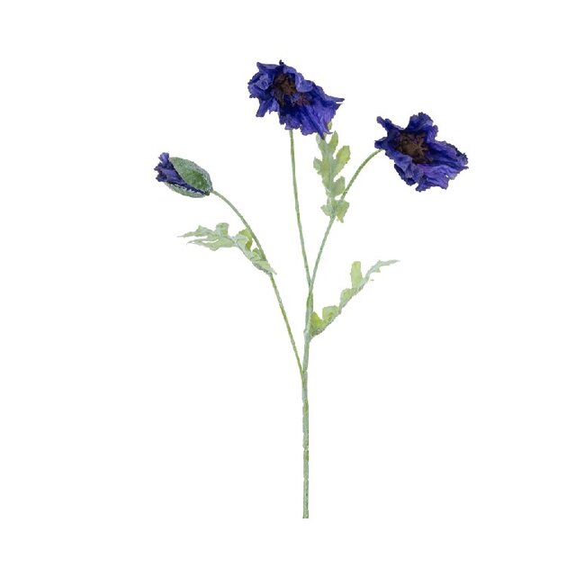 Kunstbloem papaver - blauw
