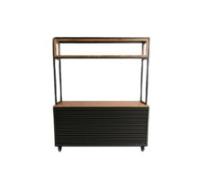 Foodcourt select 195cm - Staal akoestisch paneel zwart