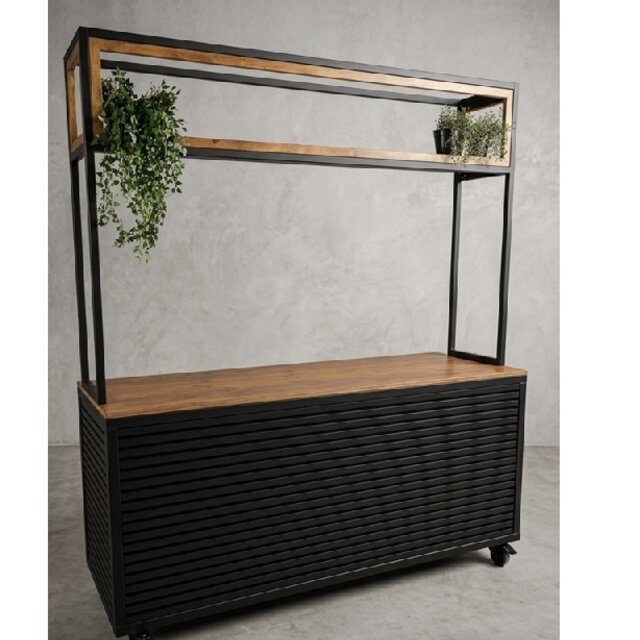 Foodcourt select 195cm - Staal akoestisch paneel zwart