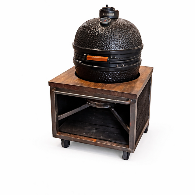 Houtskoolbarbecue Black bastard inclusief frame hout