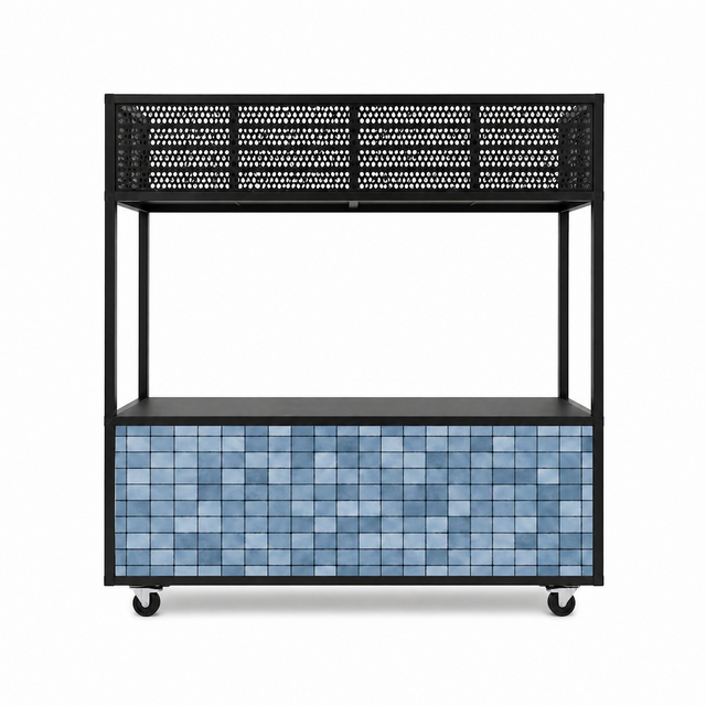 Foodcourt flex -  Staal tegelmotief blauw