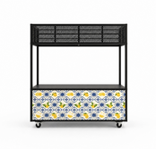 Foodcourt flex 195cm -  Staal Mediterraans citroenen tegelmotief