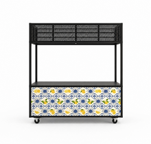 Foodcourt flex 195cm -  Staal Mediterraans citroenen tegelmotief