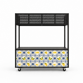 Foodcourt flex 195cm -  Staal Mediterraans citroenen tegelmotief