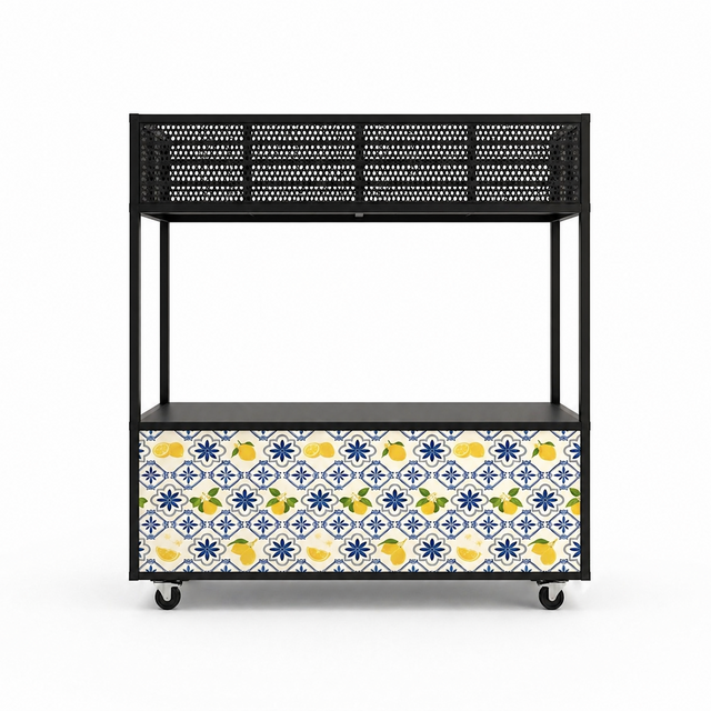 Foodcourt flex 195cm -  Staal Mediterraans citroenen tegelmotief