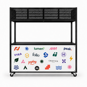 Foodcourt flex 195cm -  Staal met eigen branding