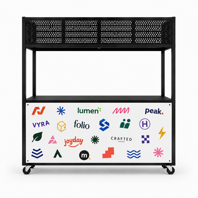 Foodcourt flex 195cm -  Staal met eigen branding