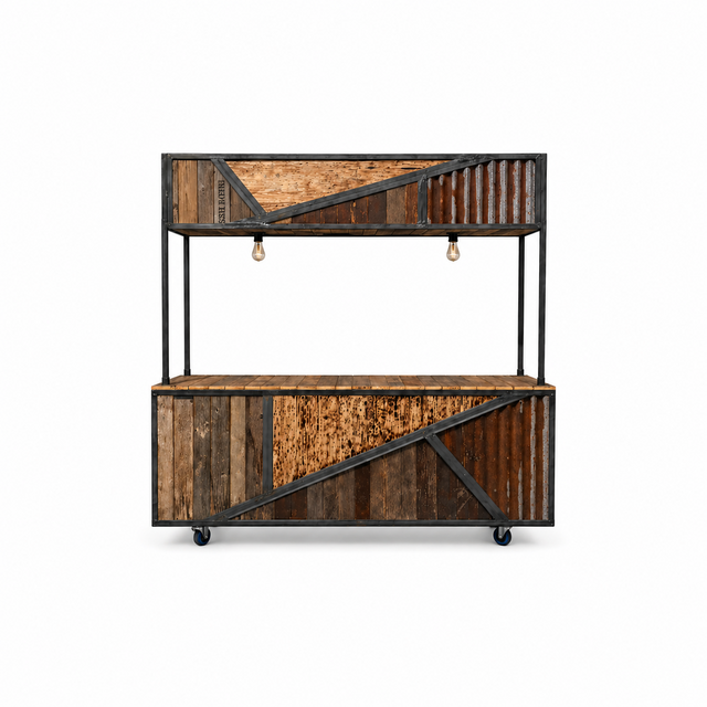 Foodcourt - Staal mixed wood