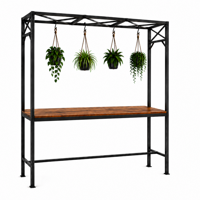 Statafel Grande 310x100cm incl. overkapping - Staal zwart