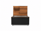 Saladebar inclusief achterwand - zwart hout