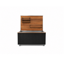 Saladebar inclusief achterwand - zwart hout