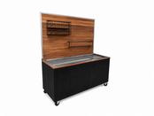 Saladebar inclusief achterwand - zwart hout