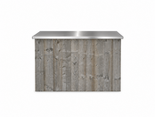 Uitgiftebar - Steigerhout met rvs blad