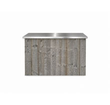 Uitgiftebar - Steigerhout met rvs blad