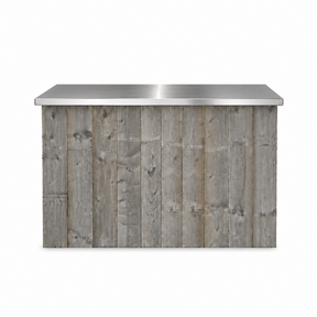 Uitgiftebar - Steigerhout met rvs blad
