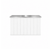 Uitgiftebar - Wit met rvs blad