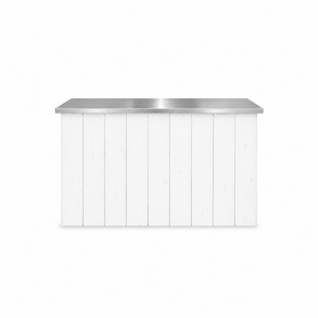 Uitgiftebar - Wit met rvs blad