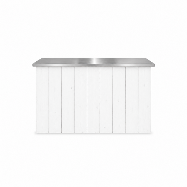 Uitgiftebar - Wit met rvs blad