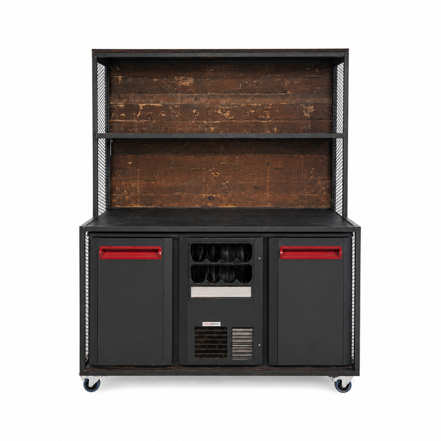 Achterkast industrieel staal old wood
