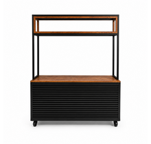 Foodcourt select 195cm - Staal akoestisch paneel zwart